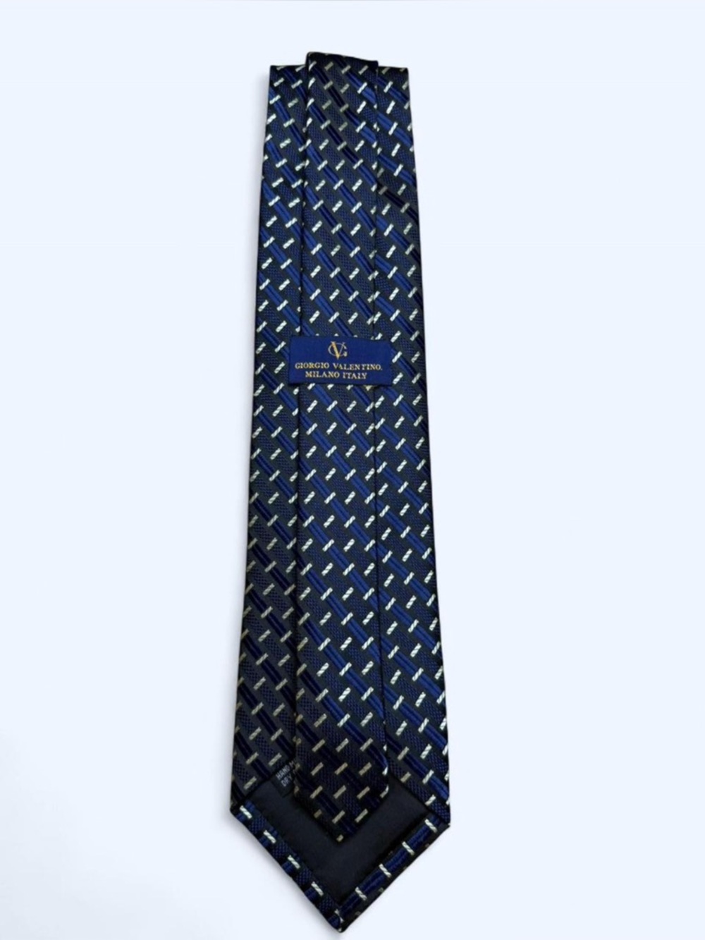 Giorgio Valentino Navy and Black Patterned Tie